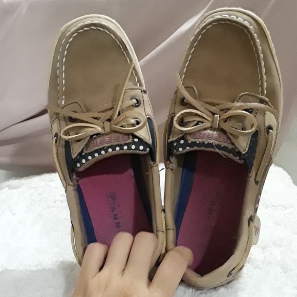 Sperry Leather Boat Shoes Polka Dots Girls size 3M - Picture 4 of 9